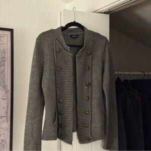 Knit Cardigan sweater gray with Button Detail